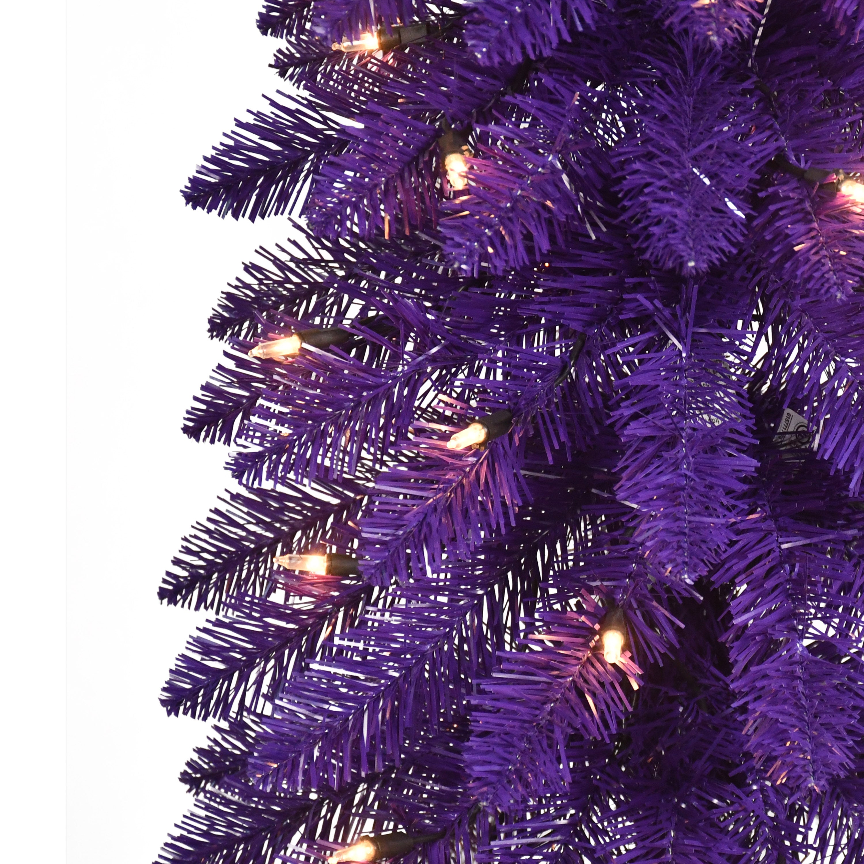 6' Pre-Lit Alpine Purple Pencil Tree